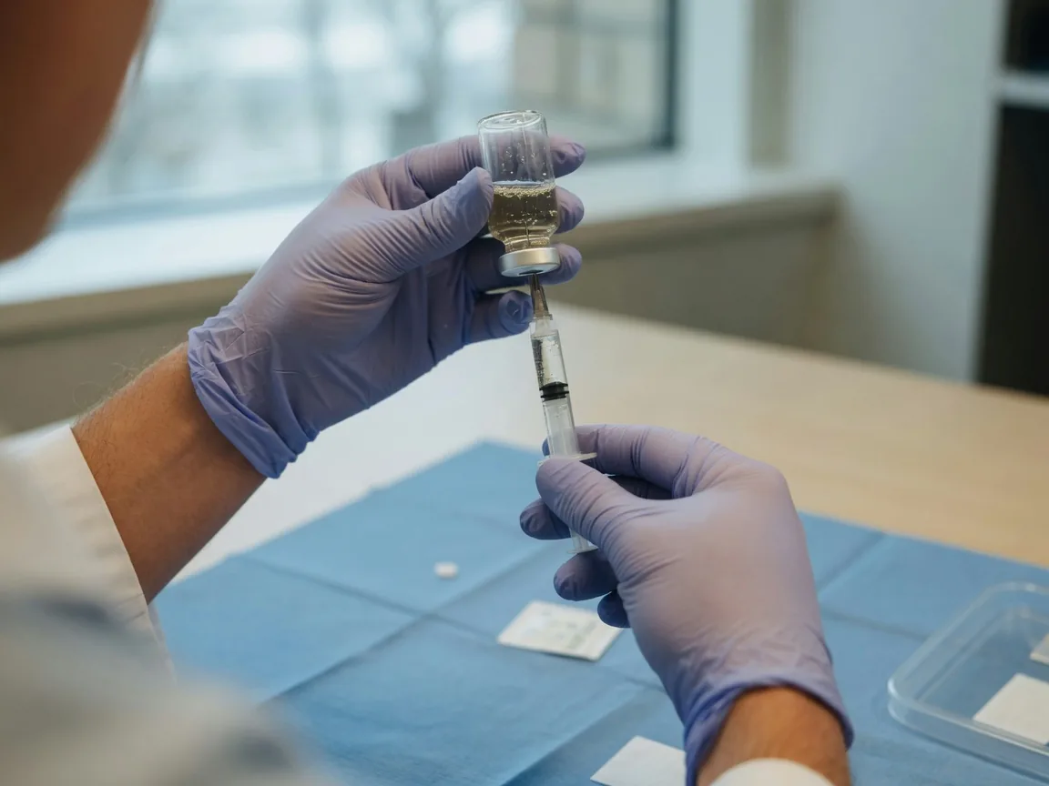 Sterile injection supplies prepared before a treatment