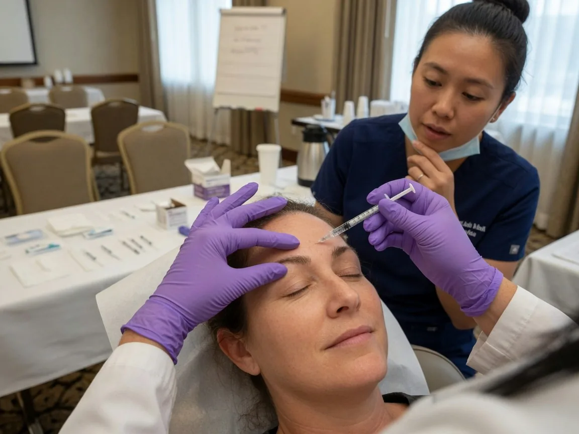 Botox injection training with live patients